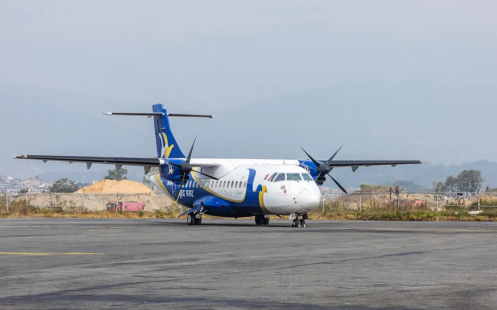 Buddha Air aircraft at Tribhuvan International Airport